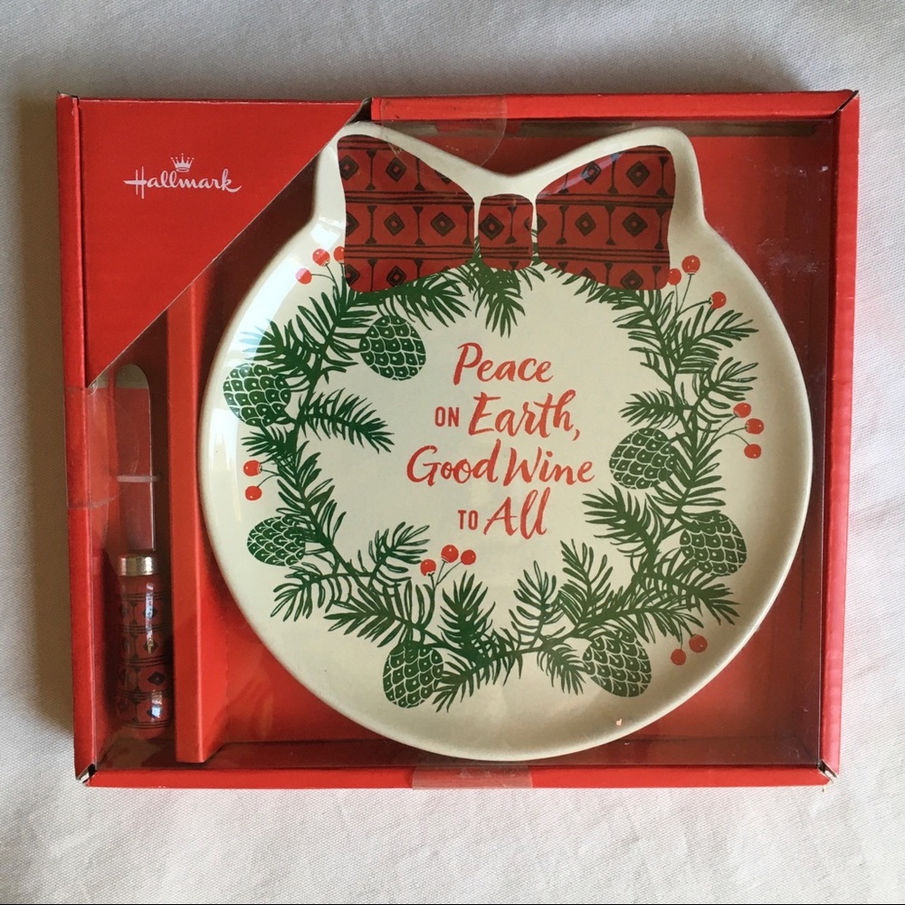 Hallmark Christmas Plate and Spreader knife Peace On Earth new NIB xm